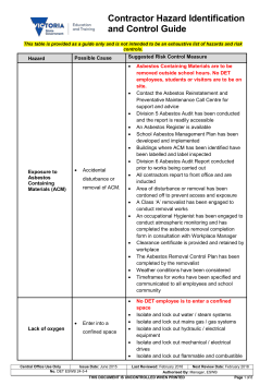 Contractor Hazard Identification and Control Table