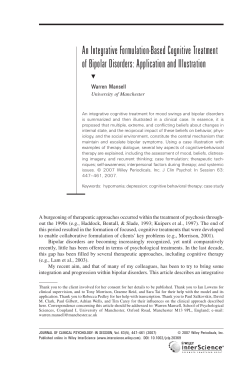 An Integrative Formulation-Based Cognitive Treatment