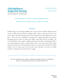 Ensuring Family Voice While Navigating Multiple Systems: The