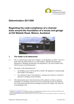 Determination 2011/095: Dispute regarding the code compliance of
