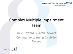 Introduction to the Complex Multiple Impairment Team
