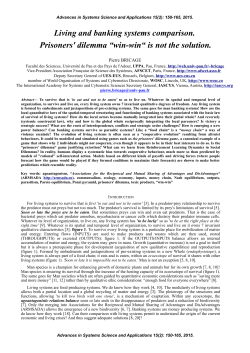 Living and banking systems comparison. Prisoners` dilemma