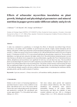 Effects of arbuscular mycorrhiza inoculation on plant growth