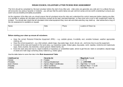 Community litter pick risk assessment - Wigan