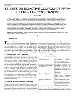 studies on bioactive compounds from different microorganisms