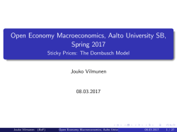 Open Economy Macroeconomics, Aalto University SB