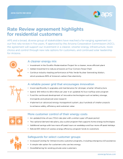 Rate Review agreement highlights for residential