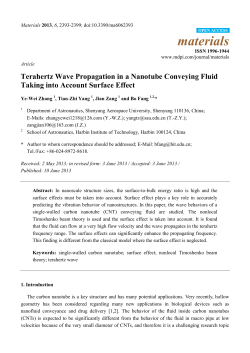 Terahertz Wave Propagation in a Nanotube Conveying Fluid