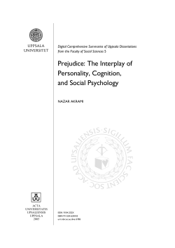 Prejudice: The Interplay of Personality, Cognition