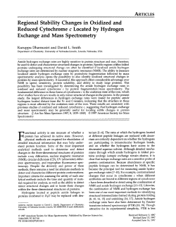 ARTICLES Regional Stability Changes in Oxidized and Reduced