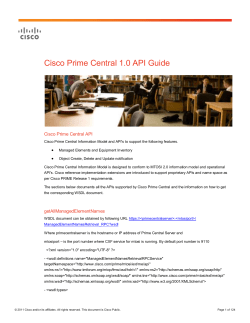 Cisco Prime Central API Guide, 1.0