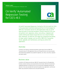 CA Verify Automated Regression Testing for CICS