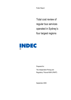 Total cost review of regular bus services operated in Sydney`s four
