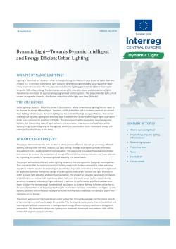 Dynamic Light&mdash;Towards Dynamic, Intelligent and Energy Efficient