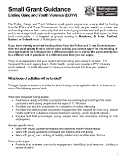 Grant Funds for - Nottingham CVS