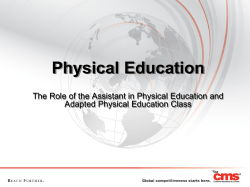 The Role of the Assistant in PE and APE - NC-APE