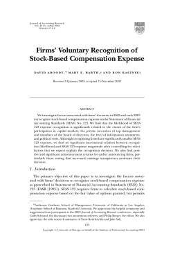 Firms` Voluntary Recognition of Stock