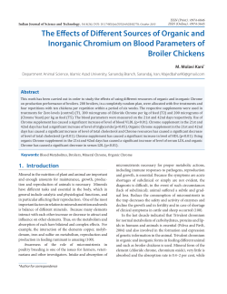 The Effects of Different Sources of Organic and Inorganic Chromium