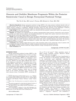 Otoconia and Otolithic Membrane Fragments Within the
