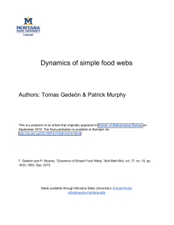 Dynamics of simple food webs - Montana State University