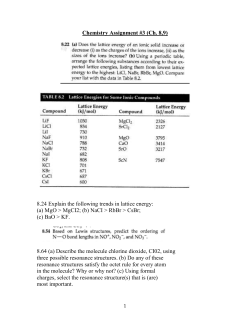 Chemistry Assignment #3 (Ch. 8,9)