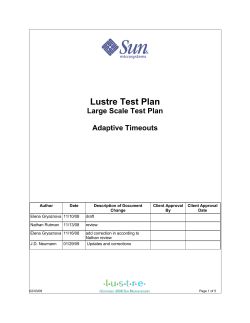 Adaptive Timeouts Large Scale Test Plan