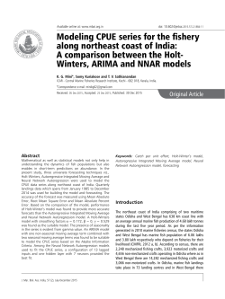 Modeling CPUE series for the fishery along northeast coast of India