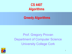 Greedy Activity Selection - Computer Science