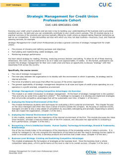 Strategic Management for Credit Union Professionals Cohort