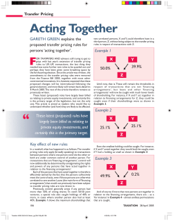 Acting Together - Transfer Pricing Solutions Limited