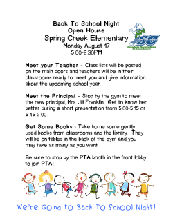 Back To School Night Open House