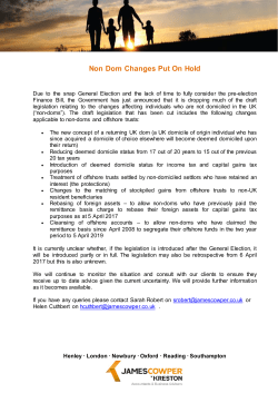 Non Dom Changes Put On Hold