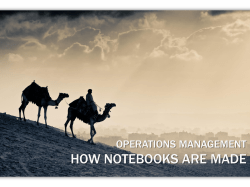 operations management how notebooks are made
