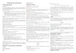 Combinatorial optimization Graph algorithms Algebraic and