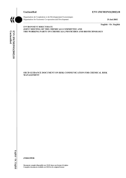 OECD Guidance document on risk communication for chemical risk