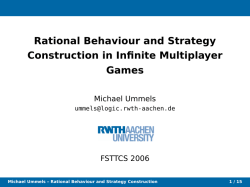 Rational Behaviour and Strategy Construction in - RWTH