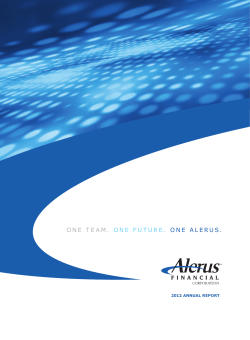 One Team. One FuTure. One alerus.