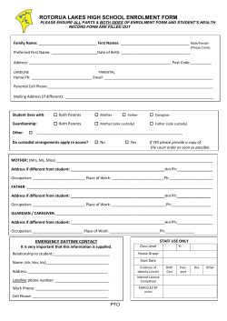 Enrolment Form - Rotorua Lakes High School