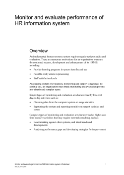 Monitor HRMIS worksheet