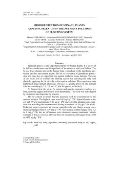 biofortification of spinach plants applying selenium in the nutrient