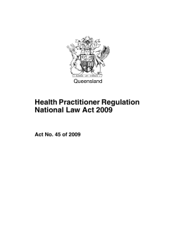 Health Practitioner Regulation National Law Act 2009
