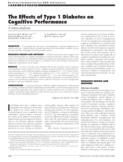 The Effects of Type 1 Diabetes on Cognitive