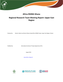 Africa RISING Ghana Regional Research Team Meeting Report