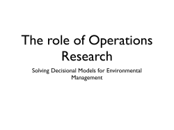 The role of Operations Research