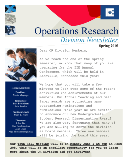 Operations Research - Institute of Industrial and Systems Engineers