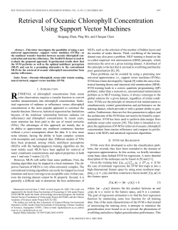 Retrieval of oceanic chlorophyll concentration using support vector