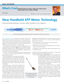 New Handheld ATP Meter Technology