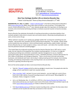 I Want To Be Recycled - America Recycles Day