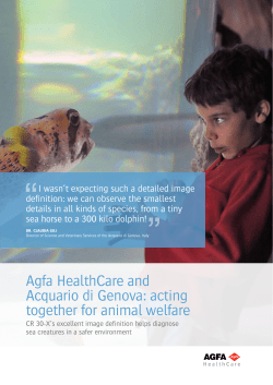 Agfa HealthCare and Acquario di Genova: acting together for animal