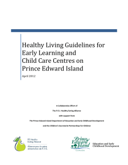Healthy Living Guidelines for Early Child Learning and Child Care